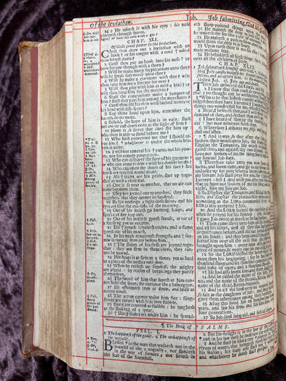 1660 Octavo King James Bible Printed By Henry Hills And John Field Which Marked The Restoration Period-Bound With 144 Extra Illustrations