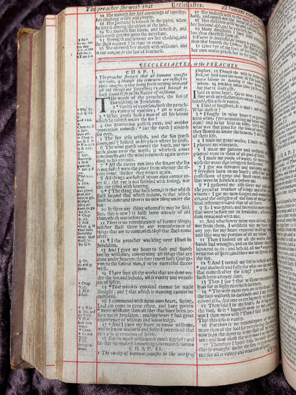 1660 Octavo King James Bible Printed By Henry Hills And John Field Which Marked The Restoration Period-Bound With 144 Extra Illustrations