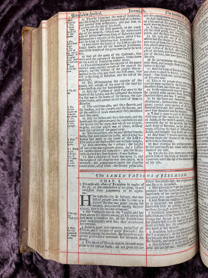 1660 Octavo King James Bible Printed By Henry Hills And John Field Which Marked The Restoration Period-Bound With 144 Extra Illustrations