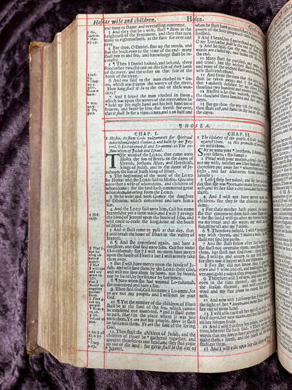 1660 Octavo King James Bible Printed By Henry Hills And John Field Which Marked The Restoration Period-Bound With 144 Extra Illustrations