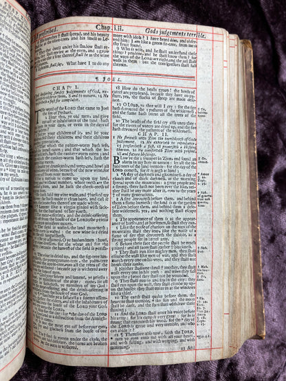 1660 Octavo King James Bible Printed By Henry Hills And John Field Which Marked The Restoration Period-Bound With 144 Extra Illustrations