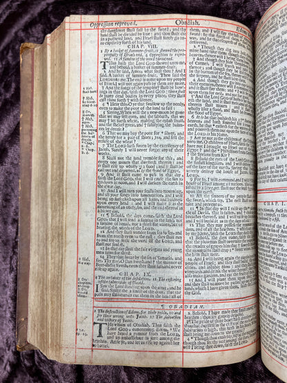 1660 Octavo King James Bible Printed By Henry Hills And John Field Which Marked The Restoration Period-Bound With 144 Extra Illustrations