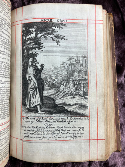 1660 Octavo King James Bible Printed By Henry Hills And John Field Which Marked The Restoration Period-Bound With 144 Extra Illustrations