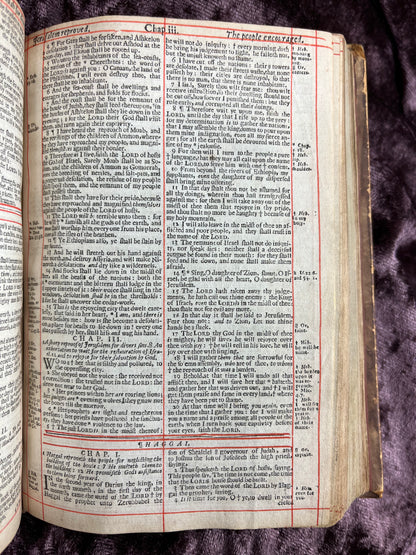 1660 Octavo King James Bible Printed By Henry Hills And John Field Which Marked The Restoration Period-Bound With 144 Extra Illustrations