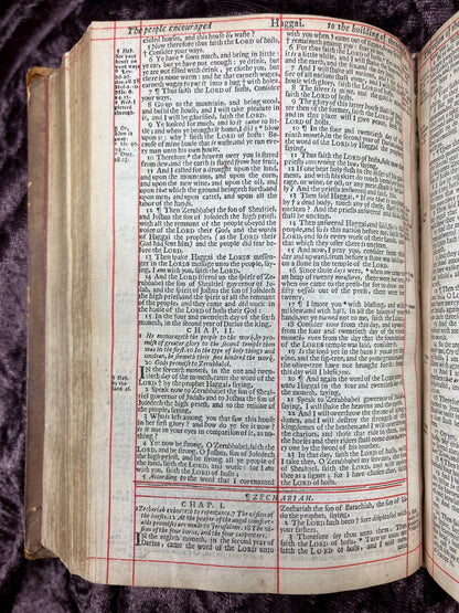 1660 Octavo King James Bible Printed By Henry Hills And John Field Which Marked The Restoration Period-Bound With 144 Extra Illustrations