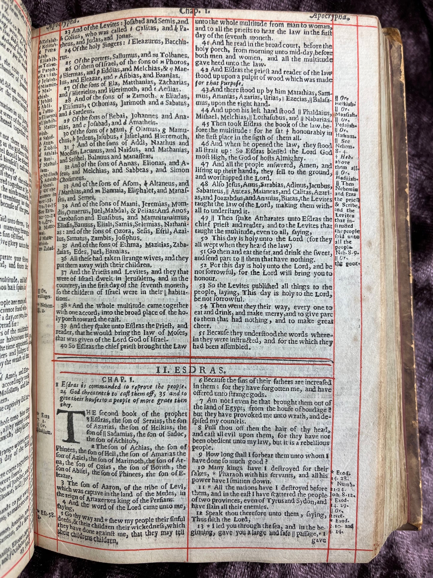 1660 Octavo King James Bible Printed By Henry Hills And John Field Which Marked The Restoration Period-Bound With 144 Extra Illustrations