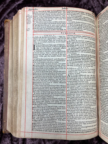 1660 Octavo King James Bible Printed By Henry Hills And John Field Which Marked The Restoration Period-Bound With 144 Extra Illustrations