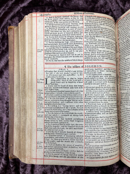 1660 Octavo King James Bible Printed By Henry Hills And John Field Which Marked The Restoration Period-Bound With 144 Extra Illustrations