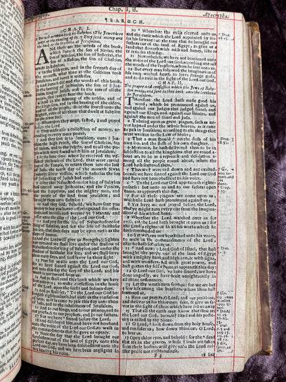 1660 Octavo King James Bible Printed By Henry Hills And John Field Which Marked The Restoration Period-Bound With 144 Extra Illustrations