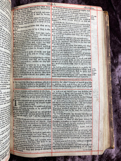 1660 Octavo King James Bible Printed By Henry Hills And John Field Which Marked The Restoration Period-Bound With 144 Extra Illustrations