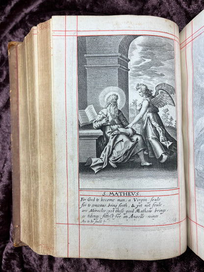 1660 Octavo King James Bible Printed By Henry Hills And John Field Which Marked The Restoration Period-Bound With 144 Extra Illustrations