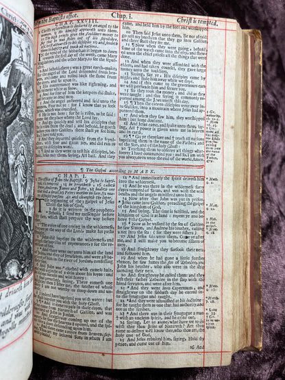 1660 Octavo King James Bible Printed By Henry Hills And John Field Which Marked The Restoration Period-Bound With 144 Extra Illustrations