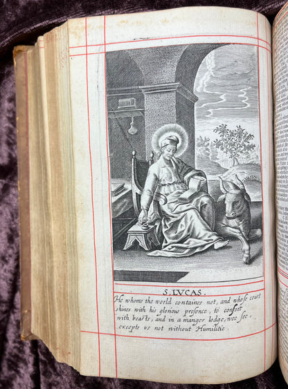 1660 Octavo King James Bible Printed By Henry Hills And John Field Which Marked The Restoration Period-Bound With 144 Extra Illustrations