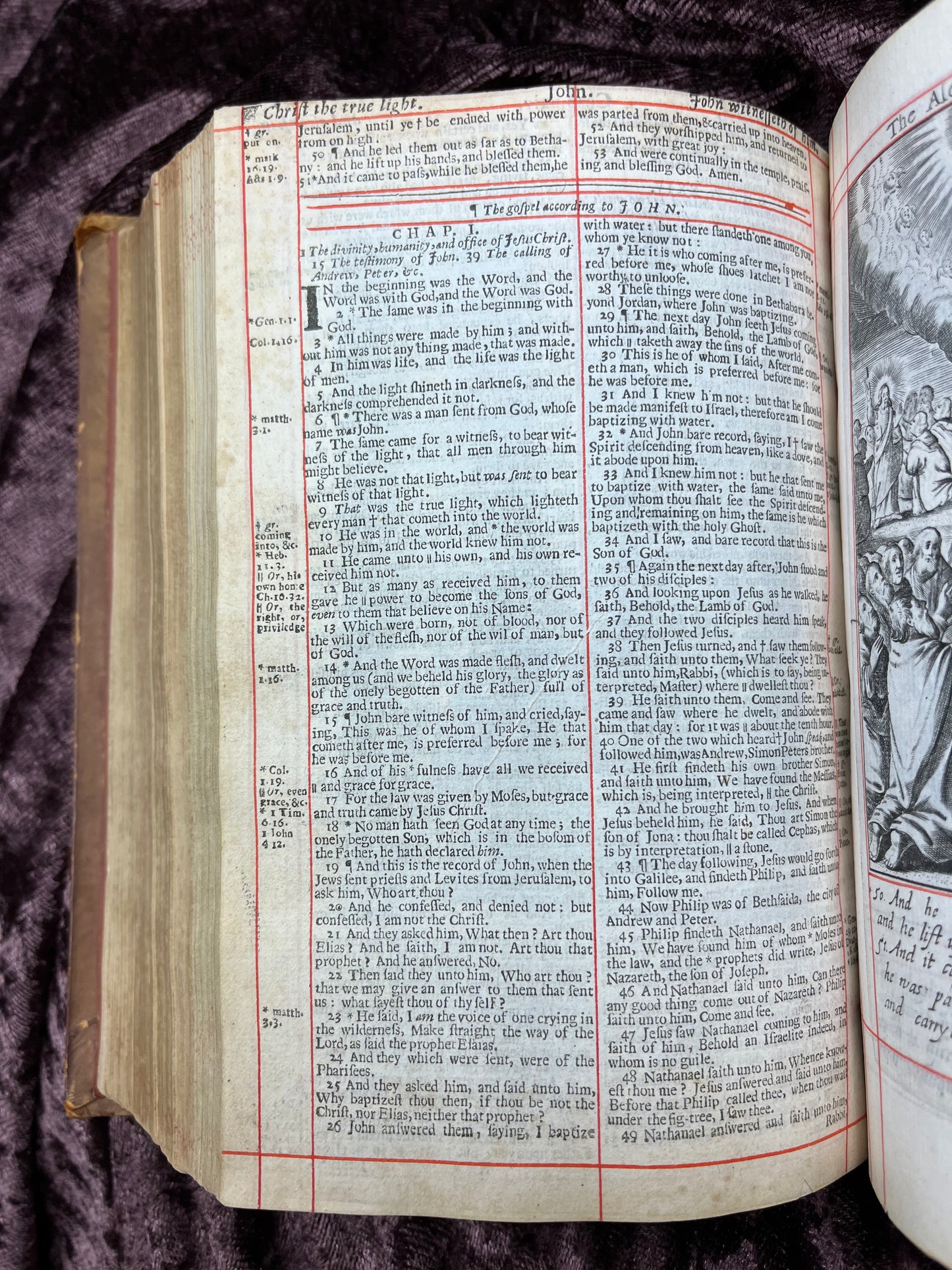 1660 Octavo King James Bible Printed By Henry Hills And John Field Which Marked The Restoration Period-Bound With 144 Extra Illustrations