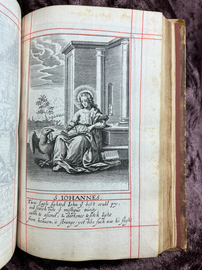 1660 Octavo King James Bible Printed By Henry Hills And John Field Which Marked The Restoration Period-Bound With 144 Extra Illustrations