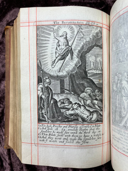 1660 Octavo King James Bible Printed By Henry Hills And John Field Which Marked The Restoration Period-Bound With 144 Extra Illustrations