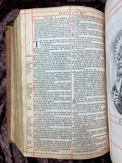 1660 Octavo King James Bible Printed By Henry Hills And John Field Which Marked The Restoration Period-Bound With 144 Extra Illustrations