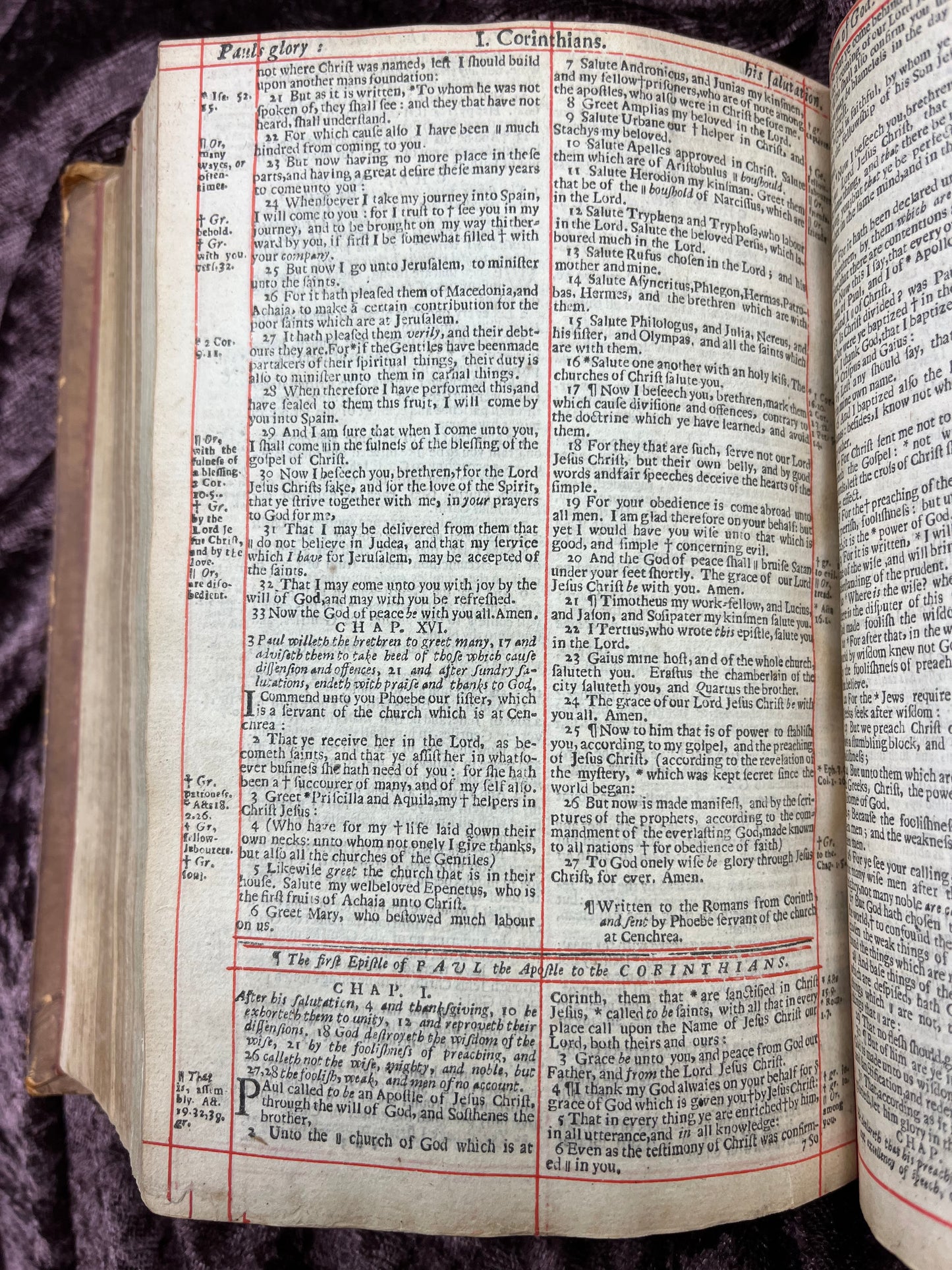 1660 Octavo King James Bible Printed By Henry Hills And John Field Which Marked The Restoration Period-Bound With 144 Extra Illustrations