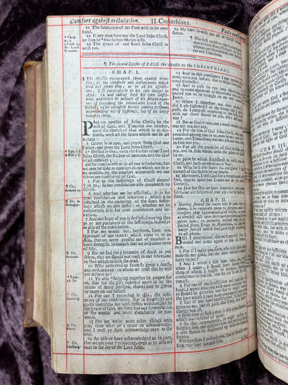 1660 Octavo King James Bible Printed By Henry Hills And John Field Which Marked The Restoration Period-Bound With 144 Extra Illustrations