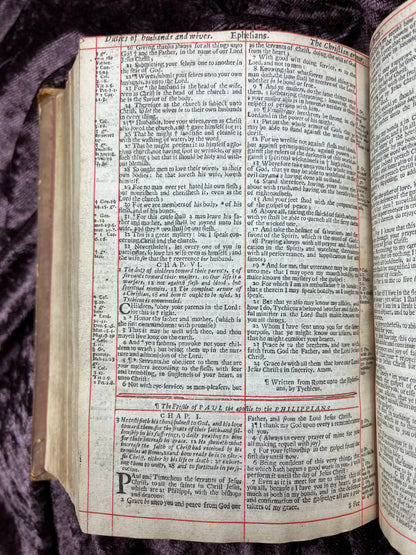 1660 Octavo King James Bible Printed By Henry Hills And John Field Which Marked The Restoration Period-Bound With 144 Extra Illustrations