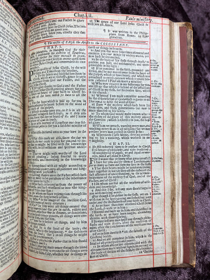 1660 Octavo King James Bible Printed By Henry Hills And John Field Which Marked The Restoration Period-Bound With 144 Extra Illustrations