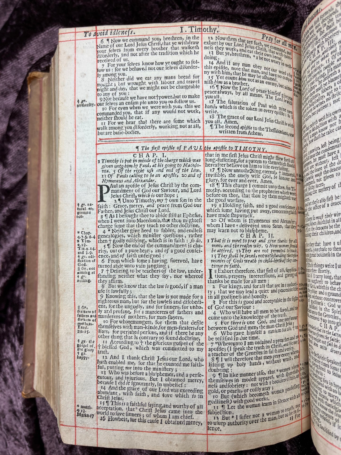 1660 Octavo King James Bible Printed By Henry Hills And John Field Which Marked The Restoration Period-Bound With 144 Extra Illustrations