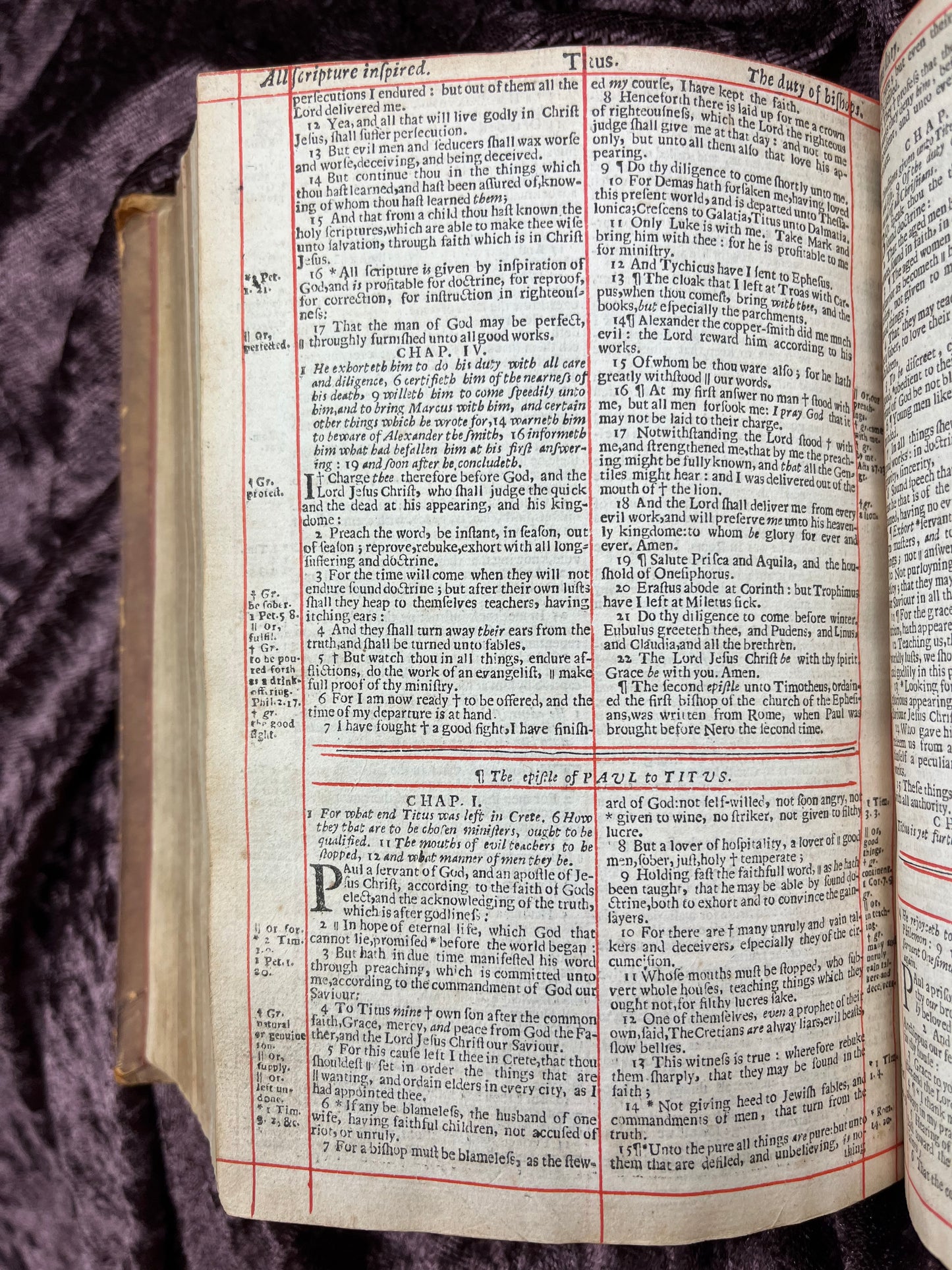 1660 Octavo King James Bible Printed By Henry Hills And John Field Which Marked The Restoration Period-Bound With 144 Extra Illustrations