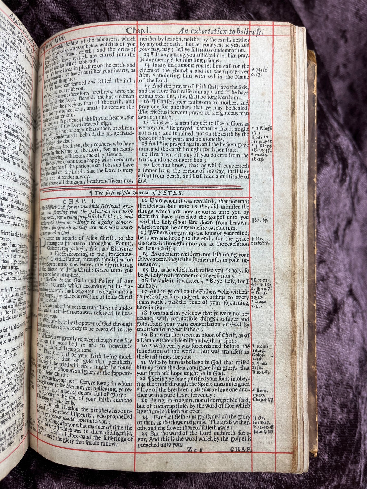 1660 Octavo King James Bible Printed By Henry Hills And John Field Which Marked The Restoration Period-Bound With 144 Extra Illustrations