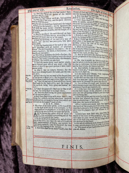 1660 Octavo King James Bible Printed By Henry Hills And John Field Which Marked The Restoration Period-Bound With 144 Extra Illustrations